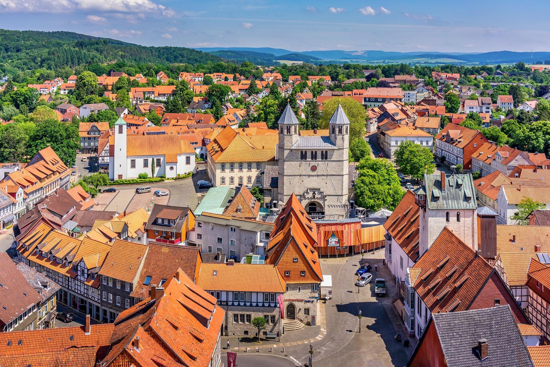 Blick auf das Stadtzentrum Bad Gandersheim