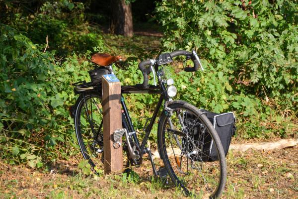 Teutoburger_Wald_Stadt_Schloss_Holte-Stukenbrock, Stadt Schloß Holte-Stukenbrock Fahrrad am Erlebnispfad in Schloß Holte-Stukenbrock
