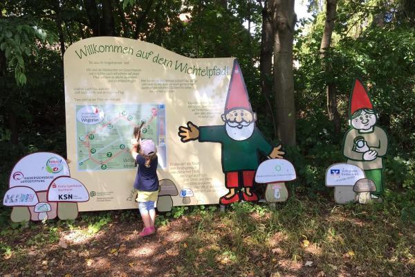 Tourismus & Kulturring Einbeck; Katja Neiseke-Eggers Wichtelpfad Sievershausen_Willkommensschild